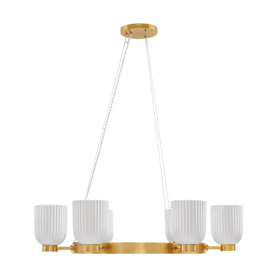 Isla Blanca 6-Light Chandelier in Warm Brass by Breegan Jane - Image 2