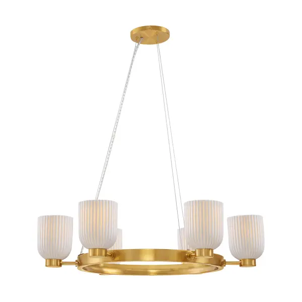 Isla Blanca 6-Light Chandelier in Warm Brass by Breegan Jane - Image 3