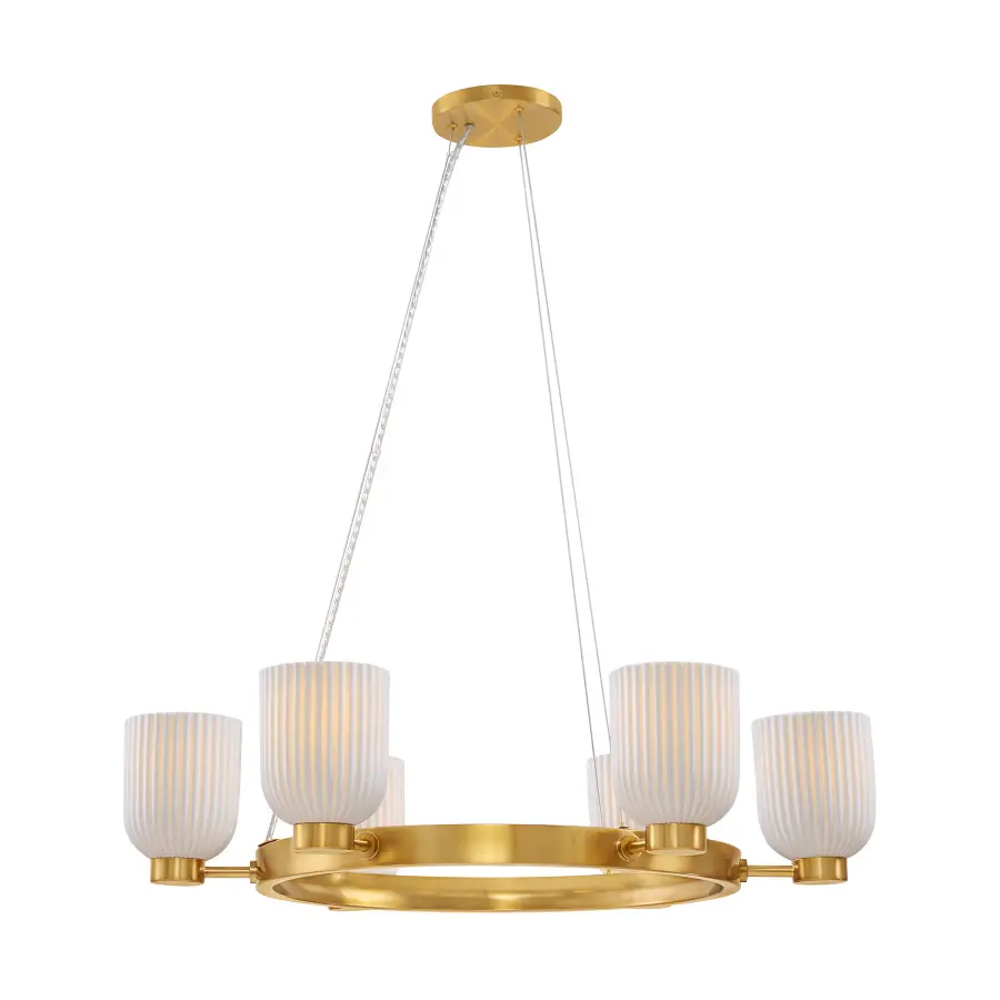 Isla Blanca 6-Light Chandelier in Warm Brass by Breegan Jane - Image 3