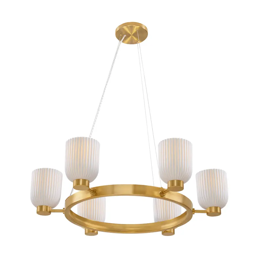 Isla Blanca 6-Light Chandelier in Warm Brass by Breegan Jane - Image 4