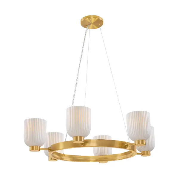 Isla Blanca 6-Light Chandelier in Warm Brass by Breegan Jane - Image 5