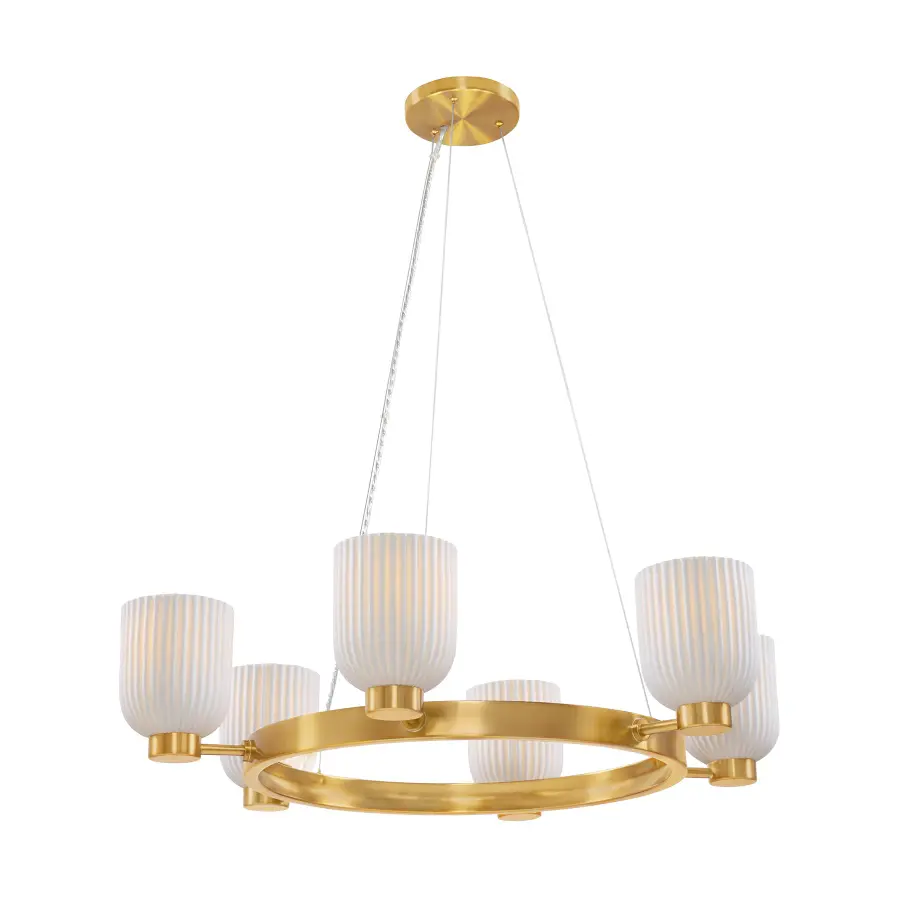 Isla Blanca 6-Light Chandelier in Warm Brass by Breegan Jane - Image 5