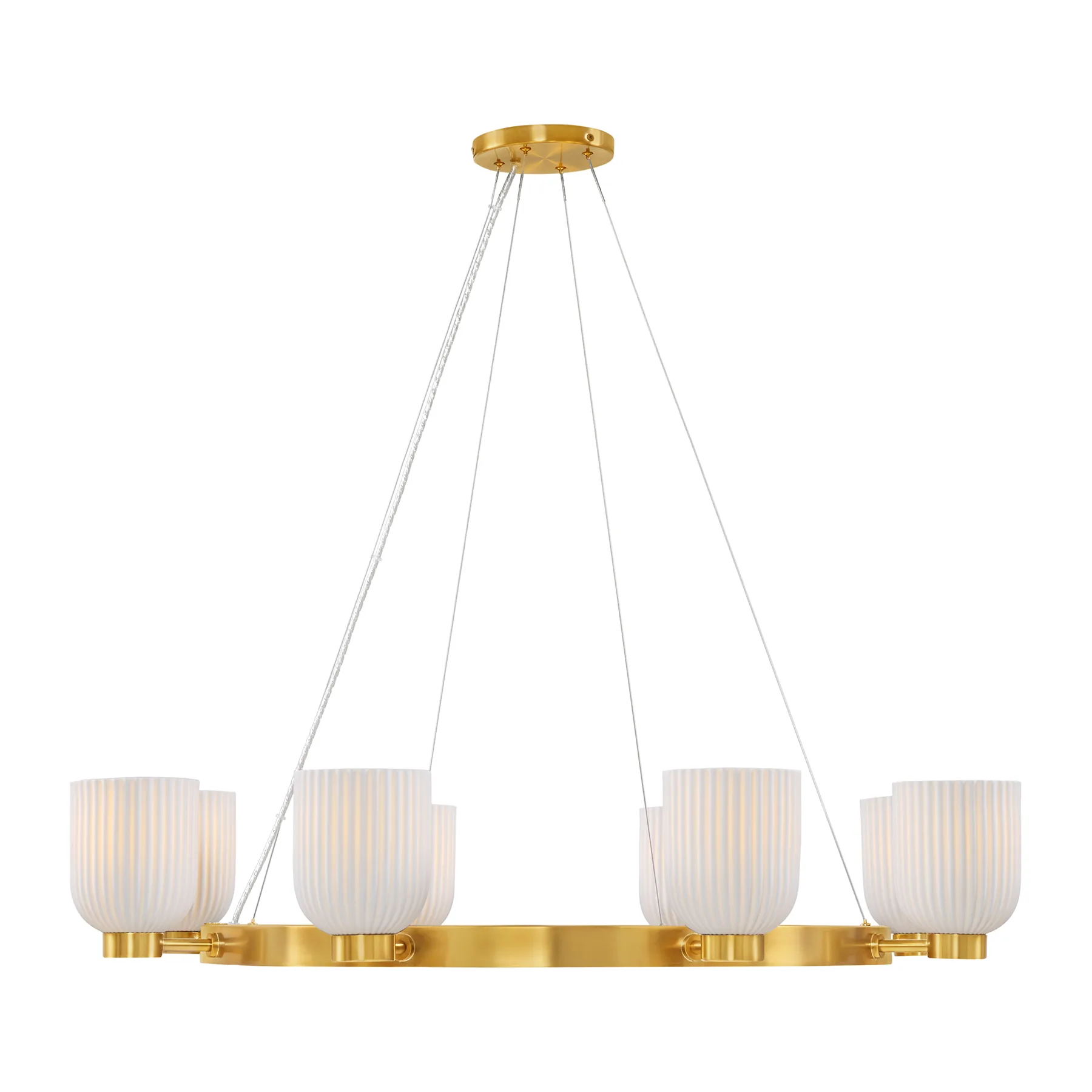 Isla Blanca 8-Light Chandelier in Warm Brass