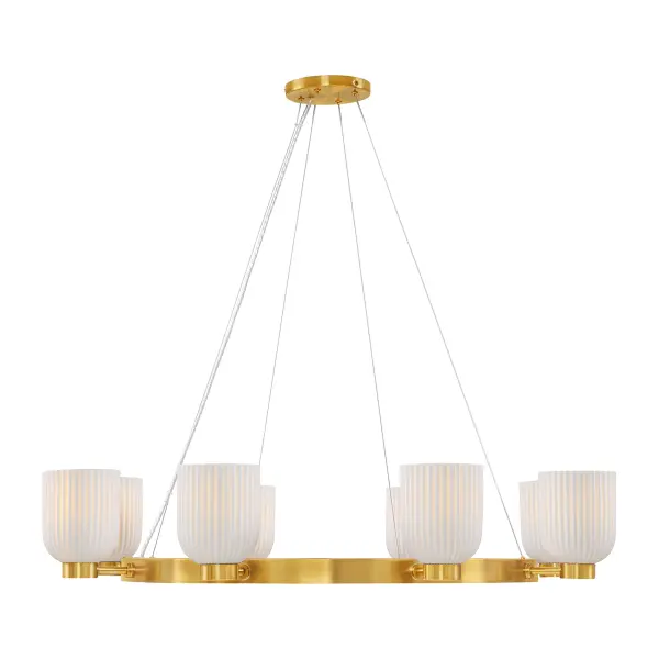 Isla Blanca 8-Light Chandelier in Warm Brass by Breegan Jane - Image 1