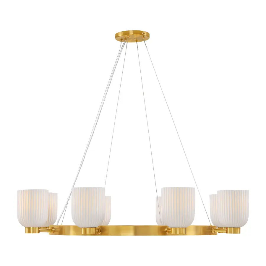 Isla Blanca 8-Light Chandelier in Warm Brass by Breegan Jane - Image 1