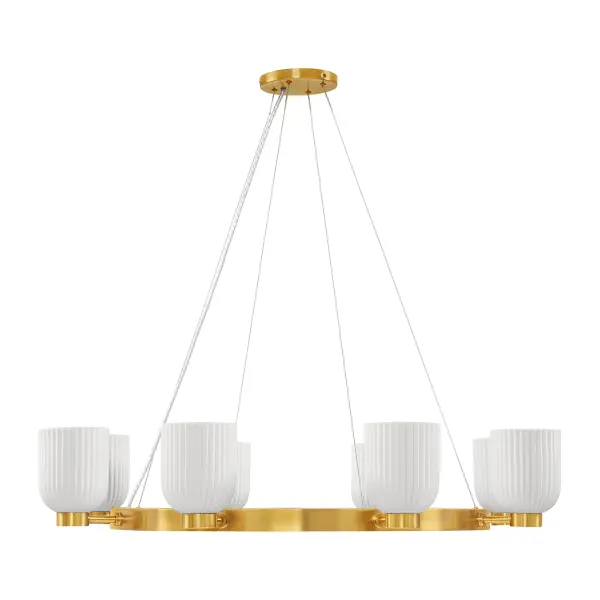 Isla Blanca 8-Light Chandelier in Warm Brass by Breegan Jane - Image 2