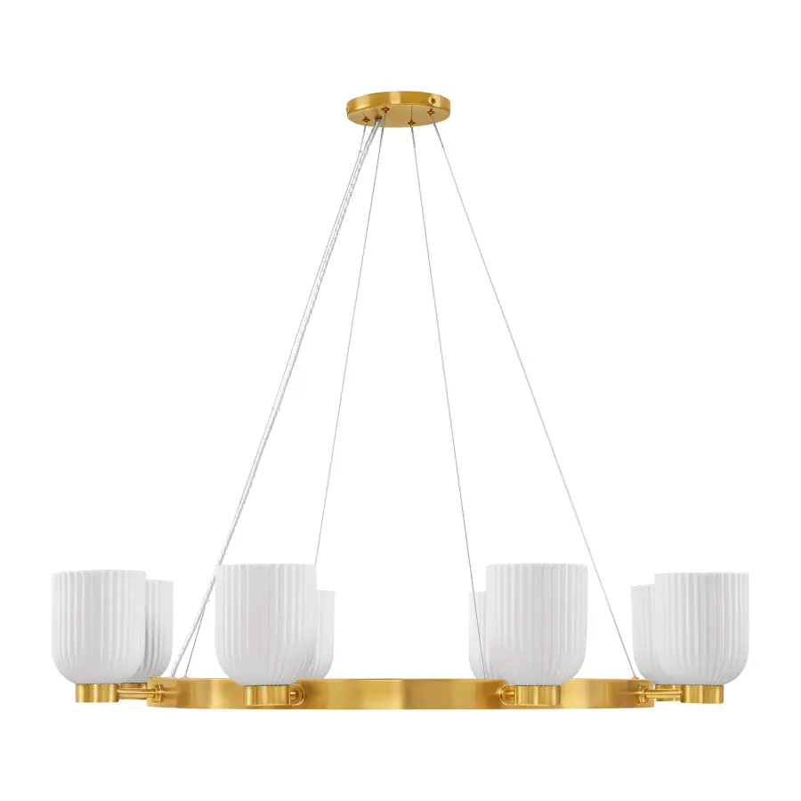 Isla Blanca 8-Light Chandelier in Warm Brass by Breegan Jane - Image 2