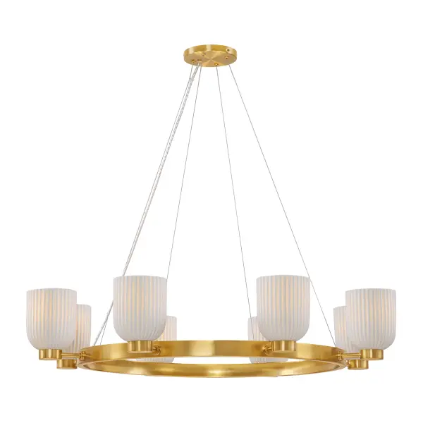 Isla Blanca 8-Light Chandelier in Warm Brass by Breegan Jane - Image 3