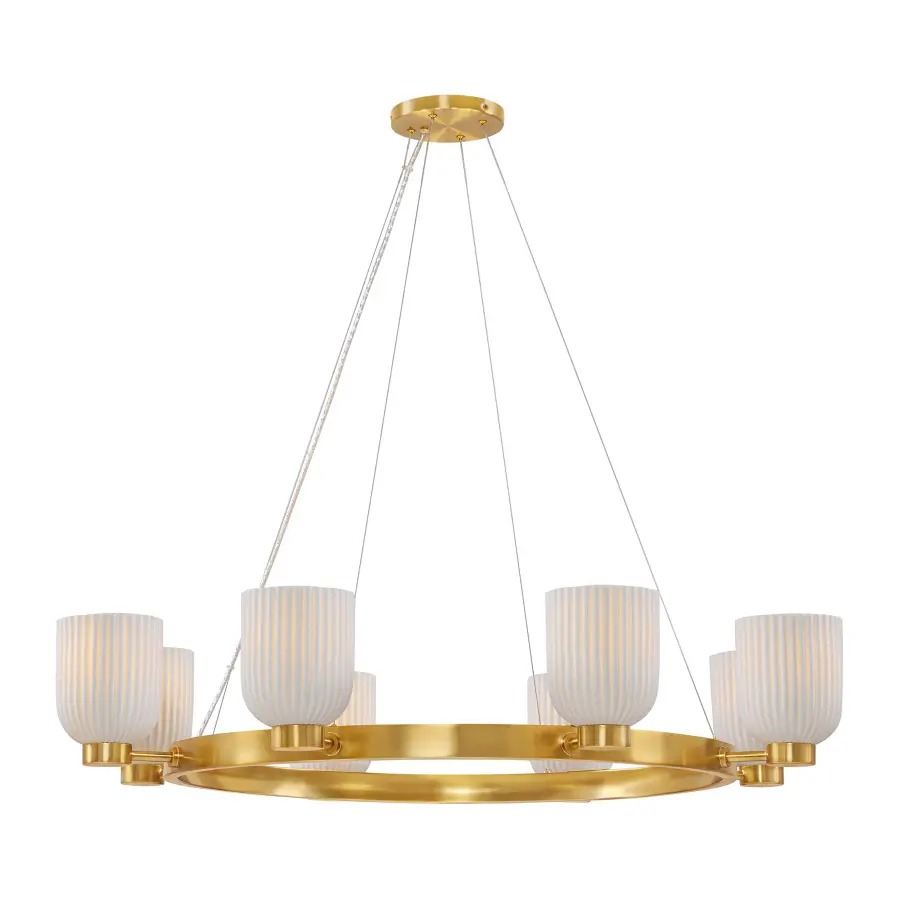 Isla Blanca 8-Light Chandelier in Warm Brass by Breegan Jane - Image 3
