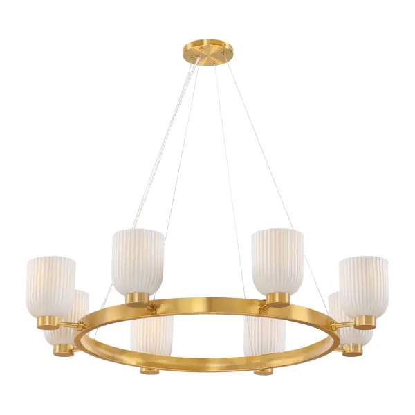 Isla Blanca 8-Light Chandelier in Warm Brass by Breegan Jane - Image 4
