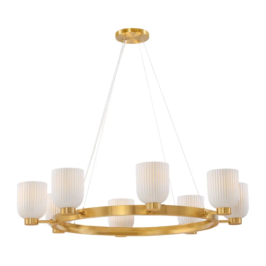 Isla Blanca 8-Light Chandelier in Warm Brass by Breegan Jane - Image 5
