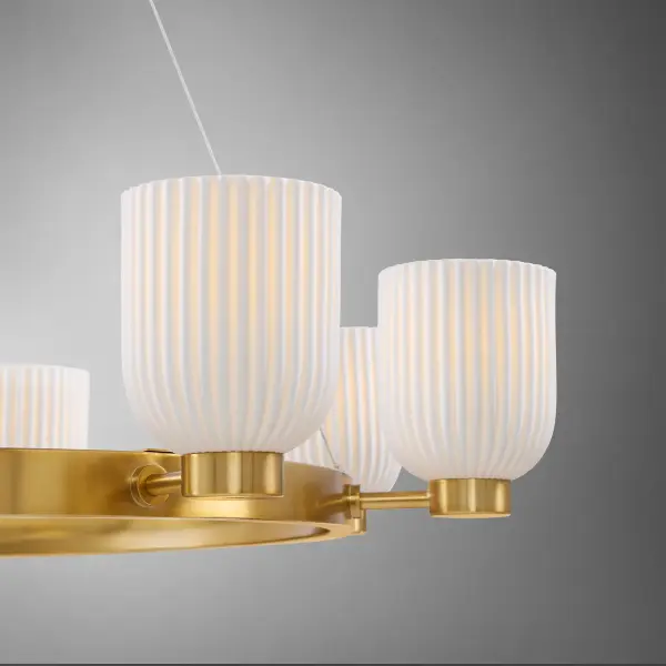 Isla Blanca 8-Light Chandelier in Warm Brass by Breegan Jane - Image 6