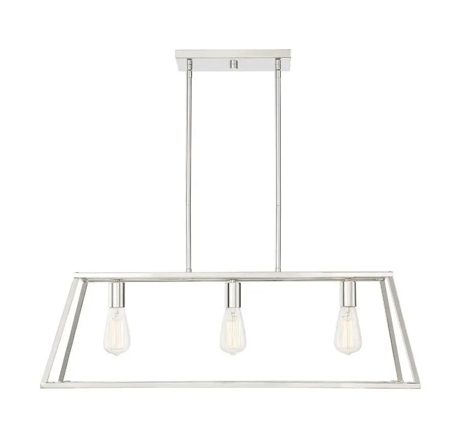 Denton 3-Light Linear Chandelier in Polished Nickel