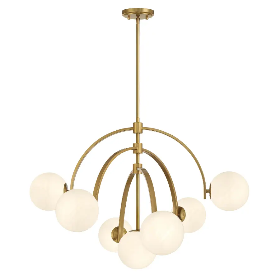 Marias Seven Light Chandelier in Warm Brass - Image 1