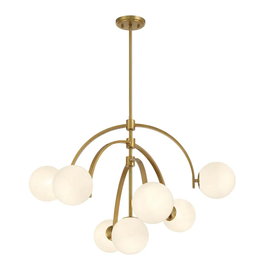Marias Seven Light Chandelier in Warm Brass - Image 3