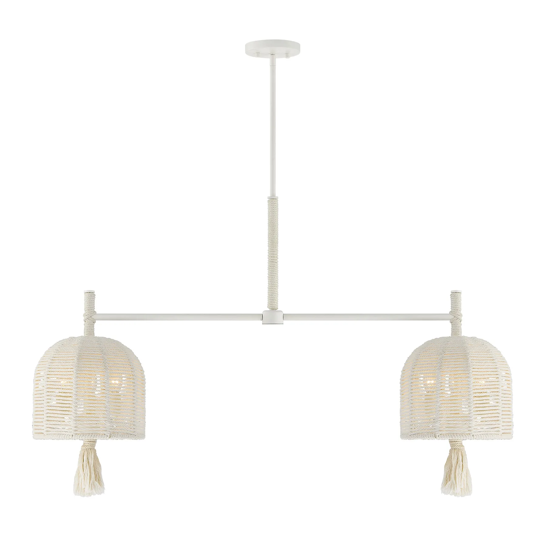 Lunara Six Light Linear Chandelier in Cotton