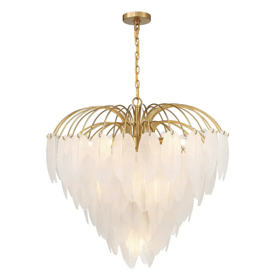 Boa Nine Light Chandelier in Warm Brass - Image 1