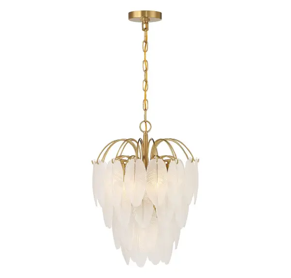 Boa Five Light Chandelier in Warm Brass - Image 1