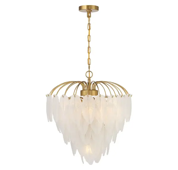 Boa 6-Light Chandelier in Warm Brass by Breegan Jane - Image 1