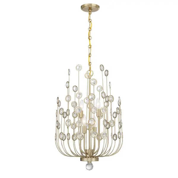 Irina 4-Light Chandelier in Noble Brass - Image 1