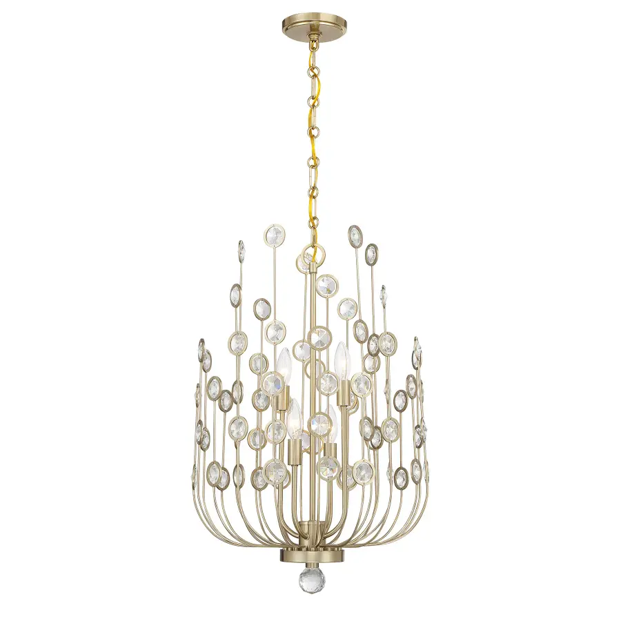 Irina 4-Light Chandelier in Noble Brass - Image 1
