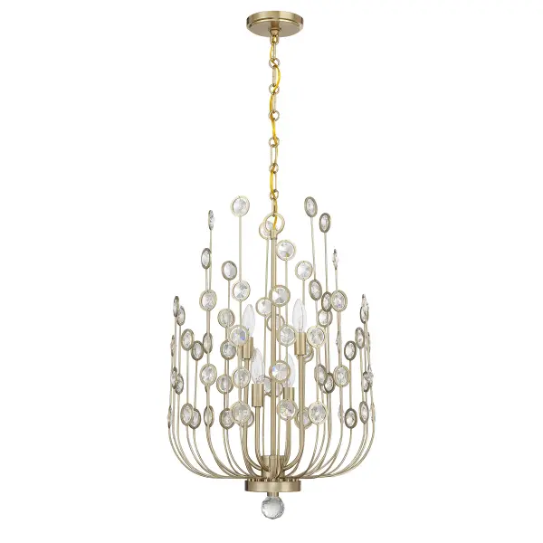 Irina 4-Light Chandelier in Noble Brass - Image 2
