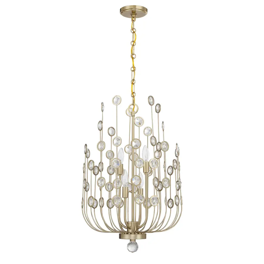 Irina 4-Light Chandelier in Noble Brass - Image 2