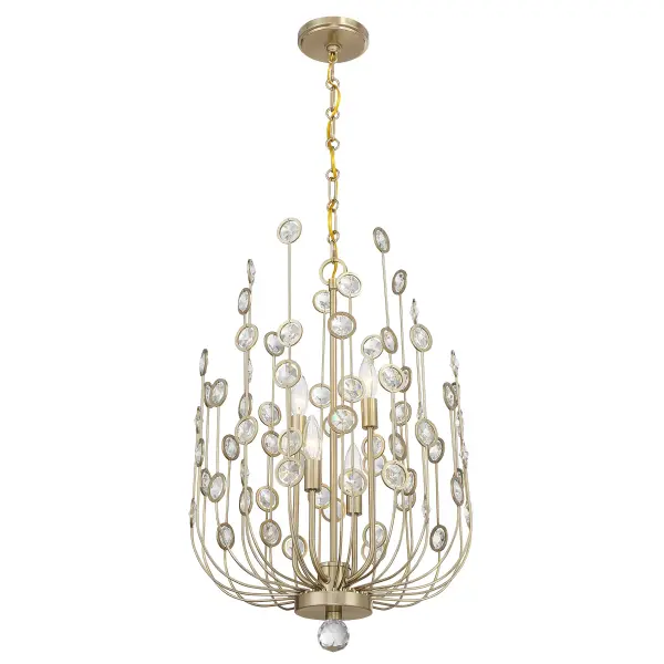Irina 4-Light Chandelier in Noble Brass - Image 3