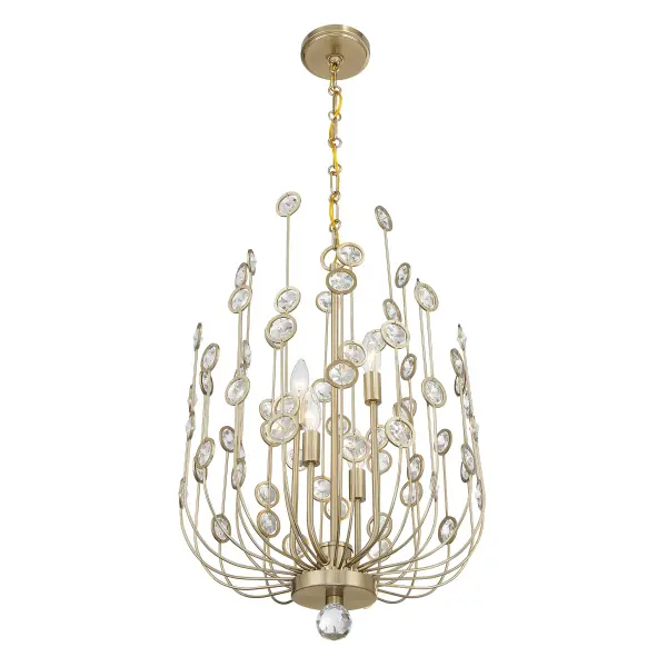 Irina 4-Light Chandelier in Noble Brass - Image 4