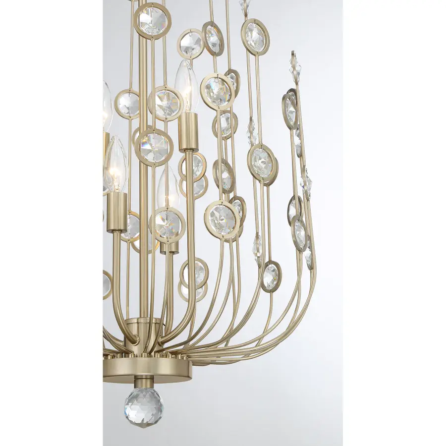 Irina 4-Light Chandelier in Noble Brass - Image 6