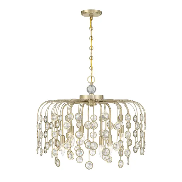 Irina 6-Light Chandelier in Noble Brass - Image 1