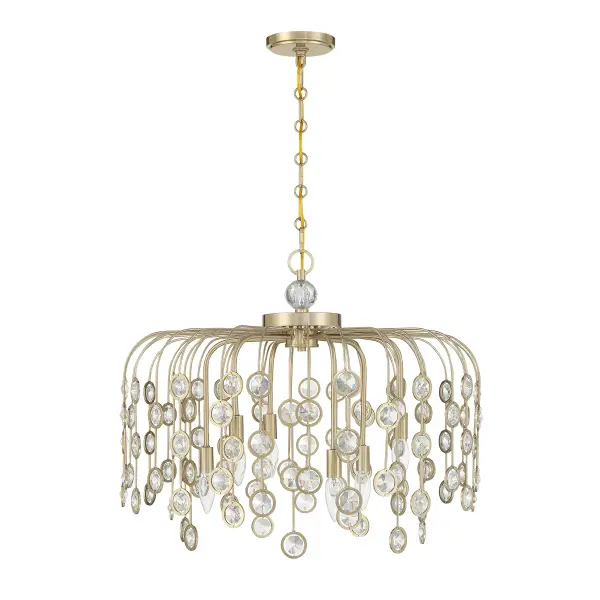 Irina 6-Light Chandelier in Noble Brass - Image 2