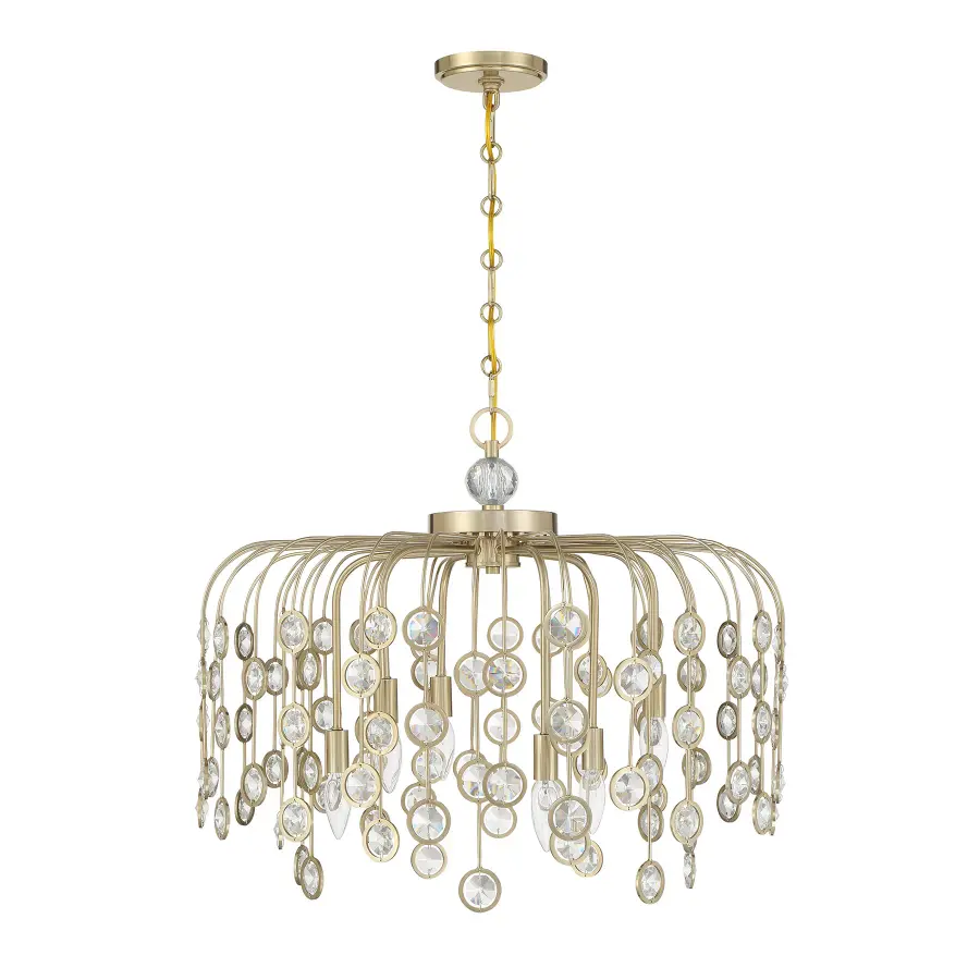Irina 6-Light Chandelier in Noble Brass - Image 2