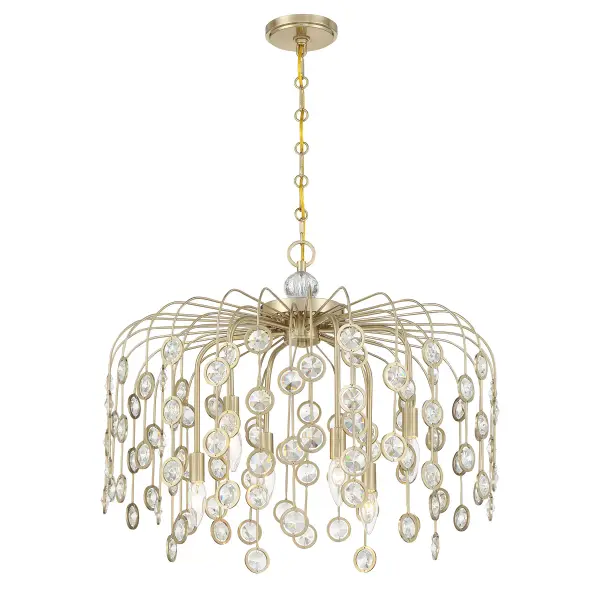 Irina 6-Light Chandelier in Noble Brass - Image 3
