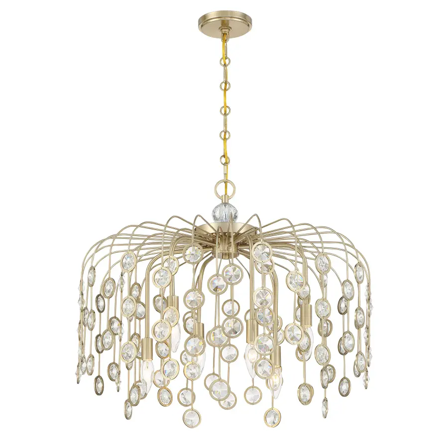 Irina 6-Light Chandelier in Noble Brass - Image 3