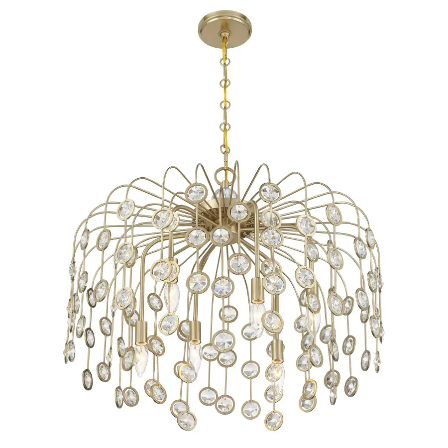 Irina 6-Light Chandelier in Noble Brass - Image 4