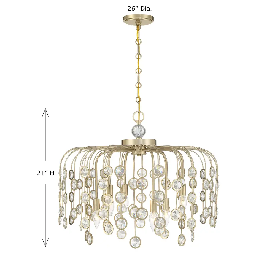Irina 6-Light Chandelier in Noble Brass - Image 6