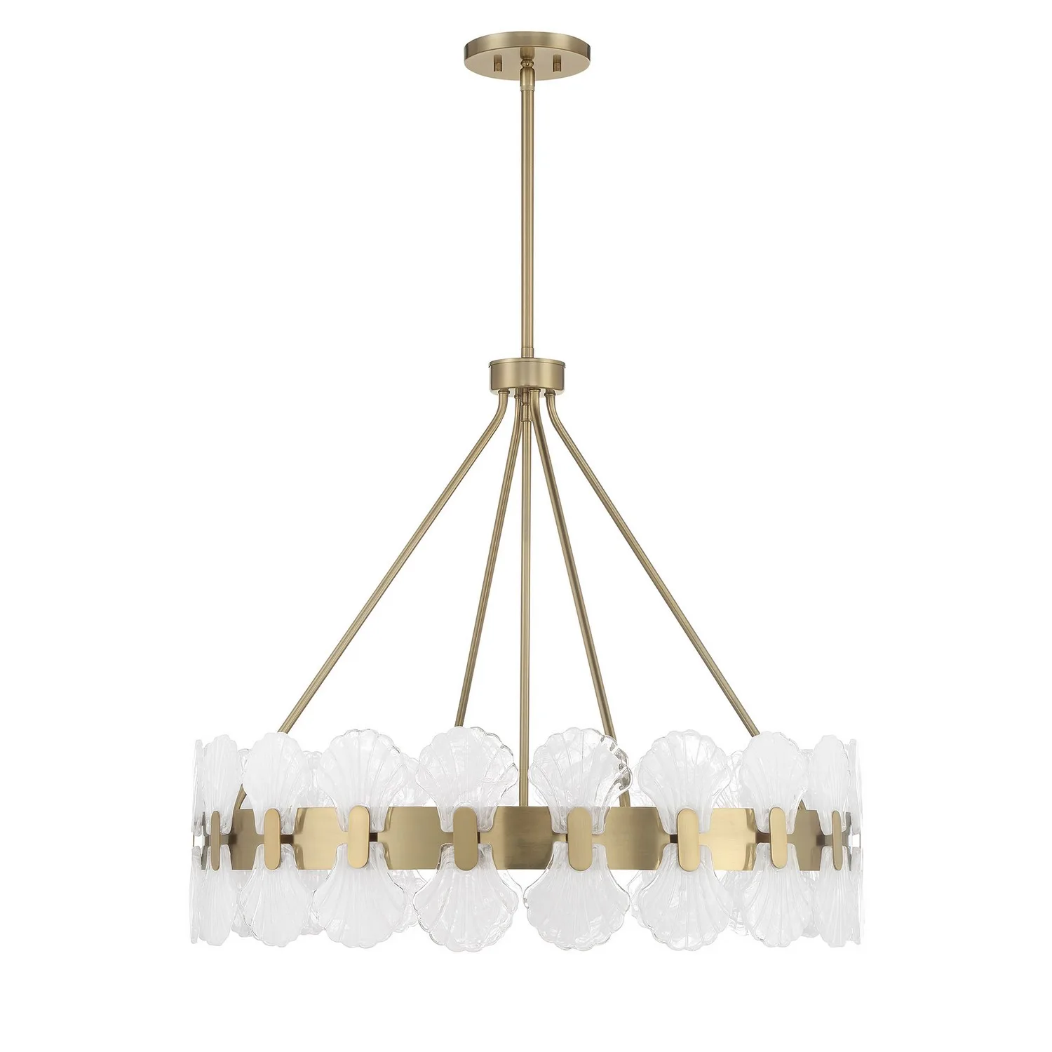 Bancroft Six Light Chandelier in Noble Brass