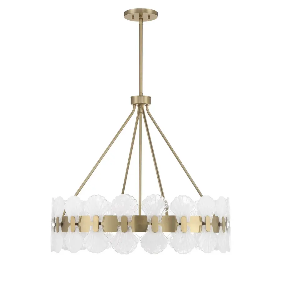 Bancroft Six Light Chandelier in Noble Brass - Image 1