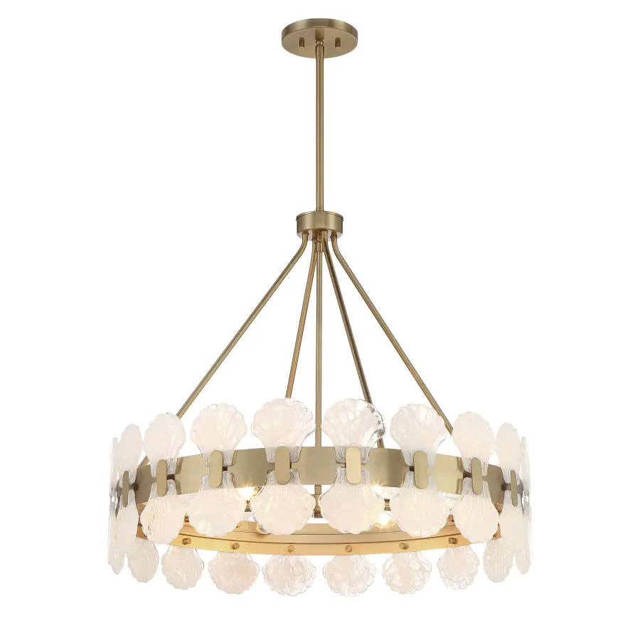 Bancroft Six Light Chandelier in Noble Brass - Image 3