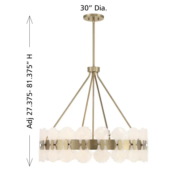 Bancroft Six Light Chandelier in Noble Brass - Image 7