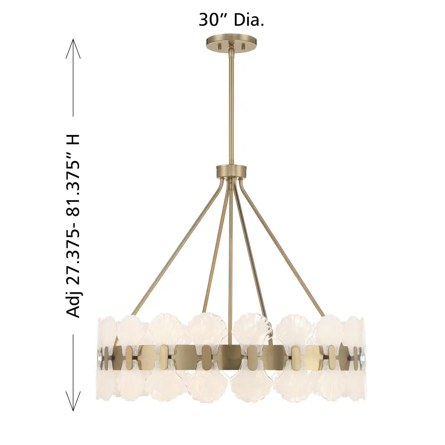 Bancroft Six Light Chandelier in Noble Brass - Image 7