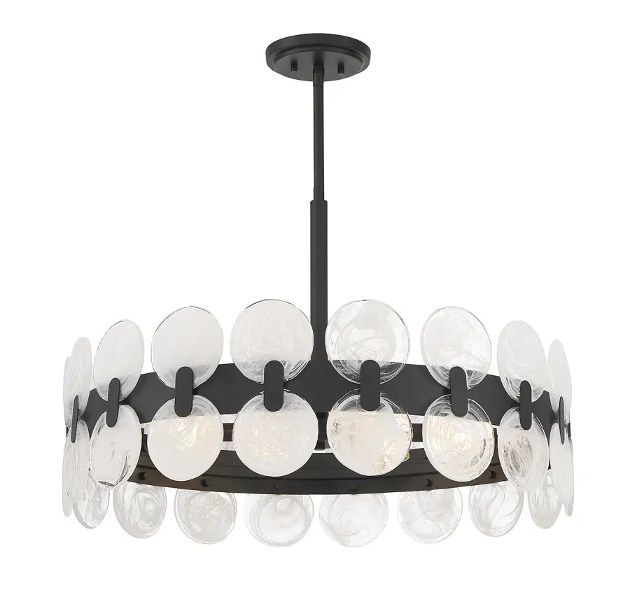 Boca 6-Light Chandelier in Matte Black - Image 3