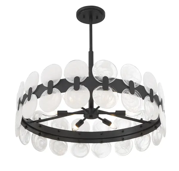 Boca 6-Light Chandelier in Matte Black - Image 4