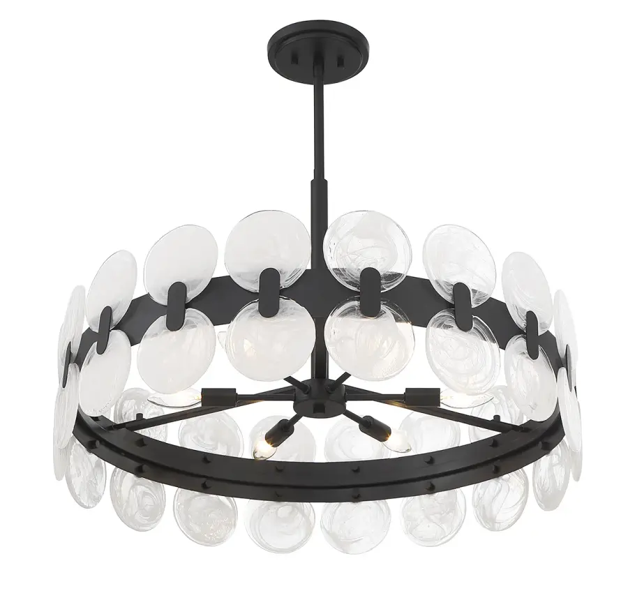 Boca 6-Light Chandelier in Matte Black - Image 4