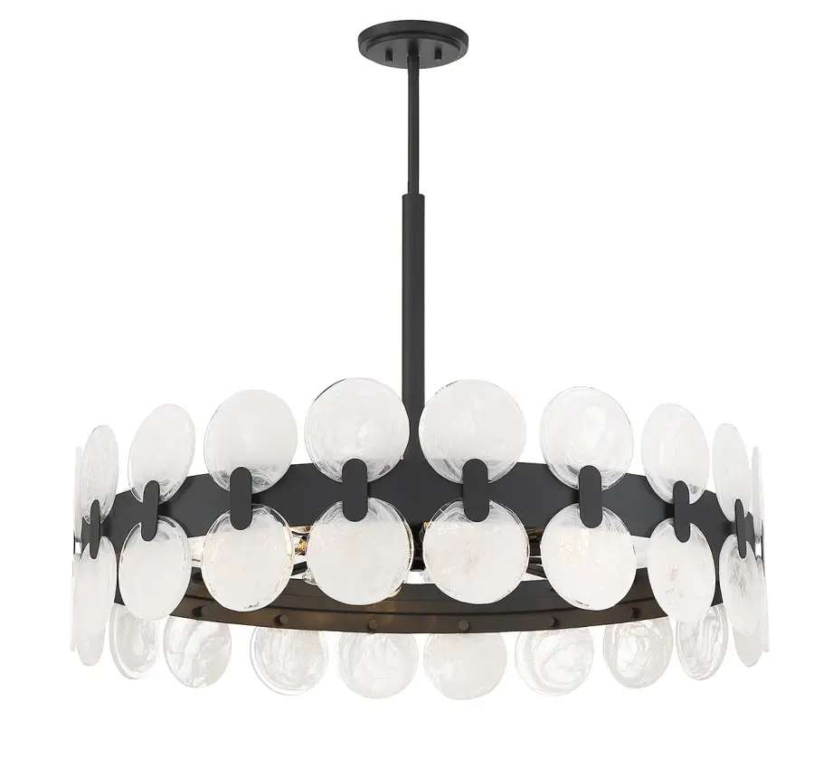 Boca 10-Light Chandelier in Matte Black - Image 4