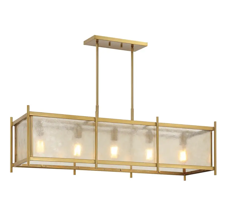 Jacobs Five Light Linear Chandelier in Warm Brass - Image 1