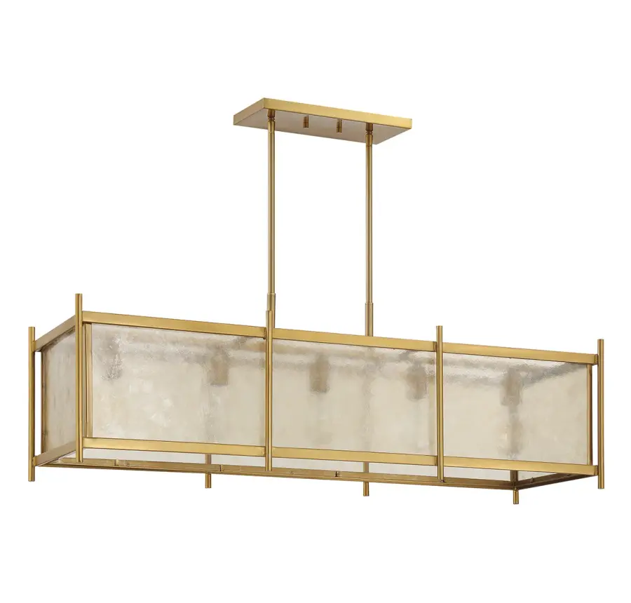 Jacobs 5-Light Linear Chandelier in Warm Brass - Image 2