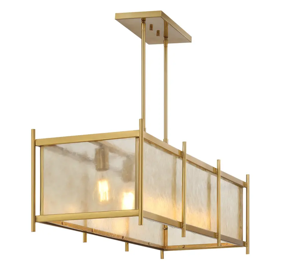 Jacobs 5-Light Linear Chandelier in Warm Brass - Image 4