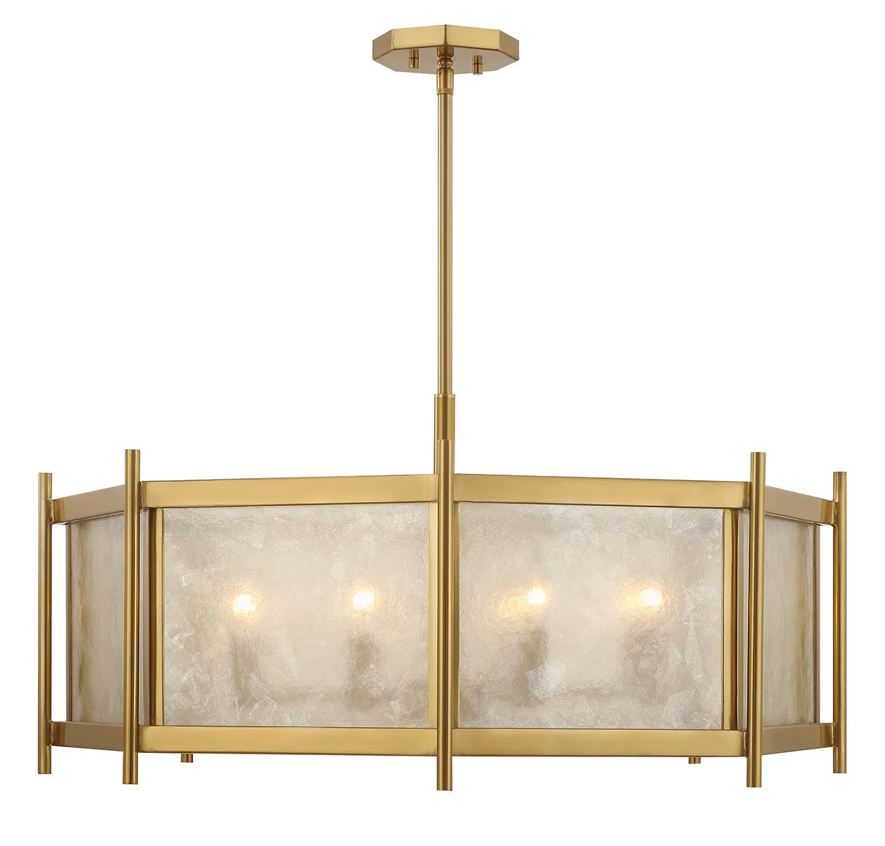 Jacobs Eight Light Chandelier in Warm Brass